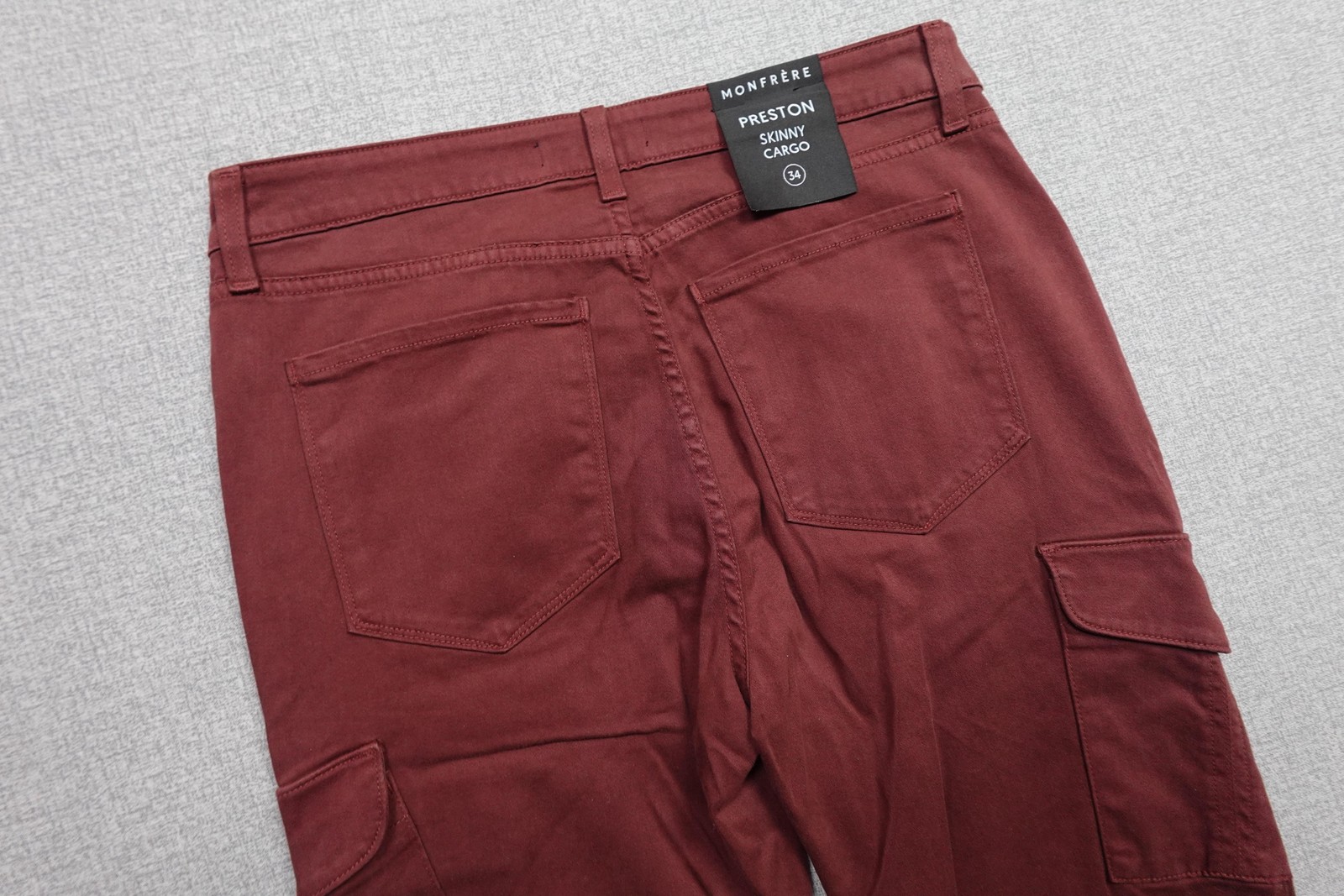 Mens 34x32 Red Slim Fit Stretch Denim