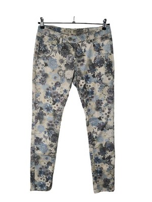 BLUE MONKEY Röhrenhose Damen Hose Gr. DE 42 hellgrau Casual-Look