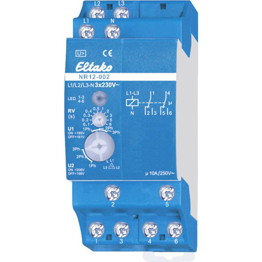 Relais de surveillance réseau NR12 Eltako triphasé 230V rail DIN