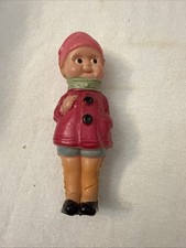 Antique Celluloid Girl Figure In Winter Outfit Japan 5 Inches Tall