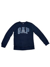 Gap Kids Boys XL 12 Blue Crewneck Sweatshirt White Logo Pullover