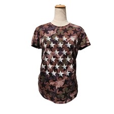 Valentino Camouflage Multicolor Star Print Cotton T-Shirt Size L Pre-Owned
