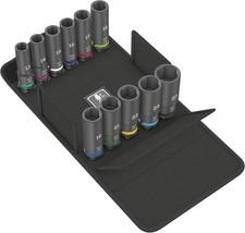 Wera Impaktor Deep Socket Set 11pc, 13–27 mm, long-reach, hand-powered