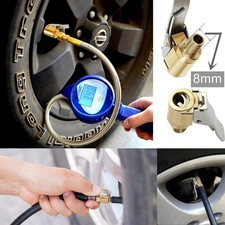 2-Pack Brass Tire Air Chuck, Locking Quick Connect Inflator Hose Adapter, Clip