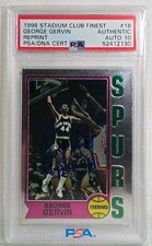 1996-97 Topps Stadium Club-Finest Reprints George Gervin #18-On Card Auto PSA10