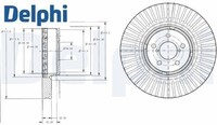 2X Bremsscheibe Delphi BG9105 2 Bremsscheiben Vorderachse Vorne FüR Subaru