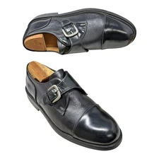 Bert Pulitzer Collectors Edn Black Leather Monkstrap Dress Shoes Mens Size 10.5