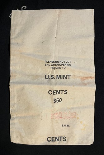 VINTAGE 1993 CANVAS THICK CLOTH CASH COIN SOUTHWEST NATIONAL BANK BAG