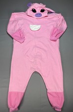 Lilo Stitch Angel One Piece Cosplay Costume Fleece Hooded Pajamas Adult Pink