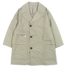 Excellent HERMES Mod coat padded double-breasted khaki Nylon mens 50