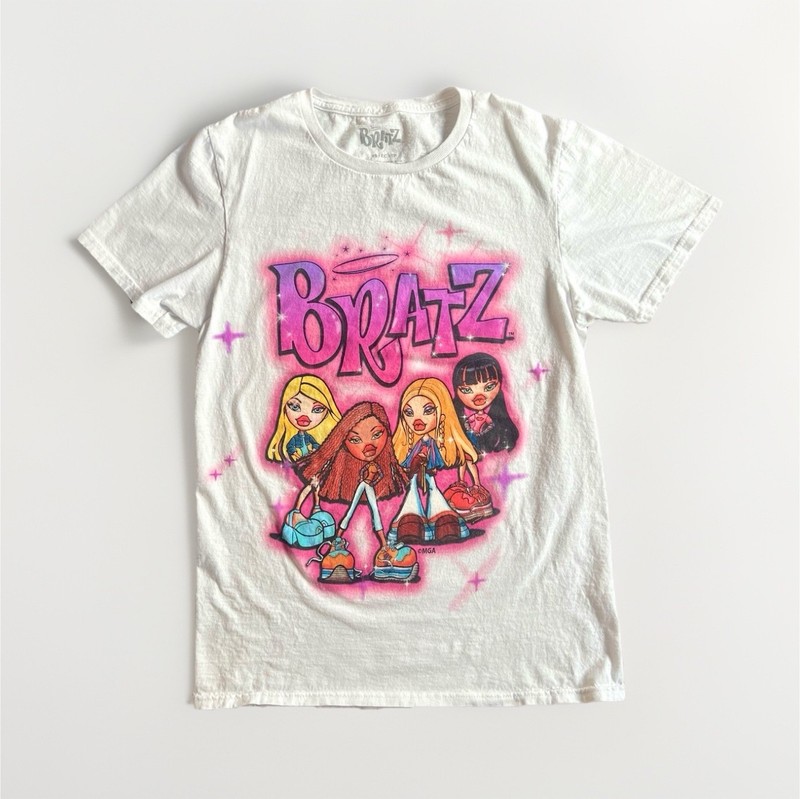 Y2K Bratz Doll Short Sleeve Airbrushed T-Shirt White Women’s XS