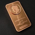5 oz .999 Copper Bar Morgan Dollar Design Five Ounce Fine Solid USA NO RESERVE — photo 1