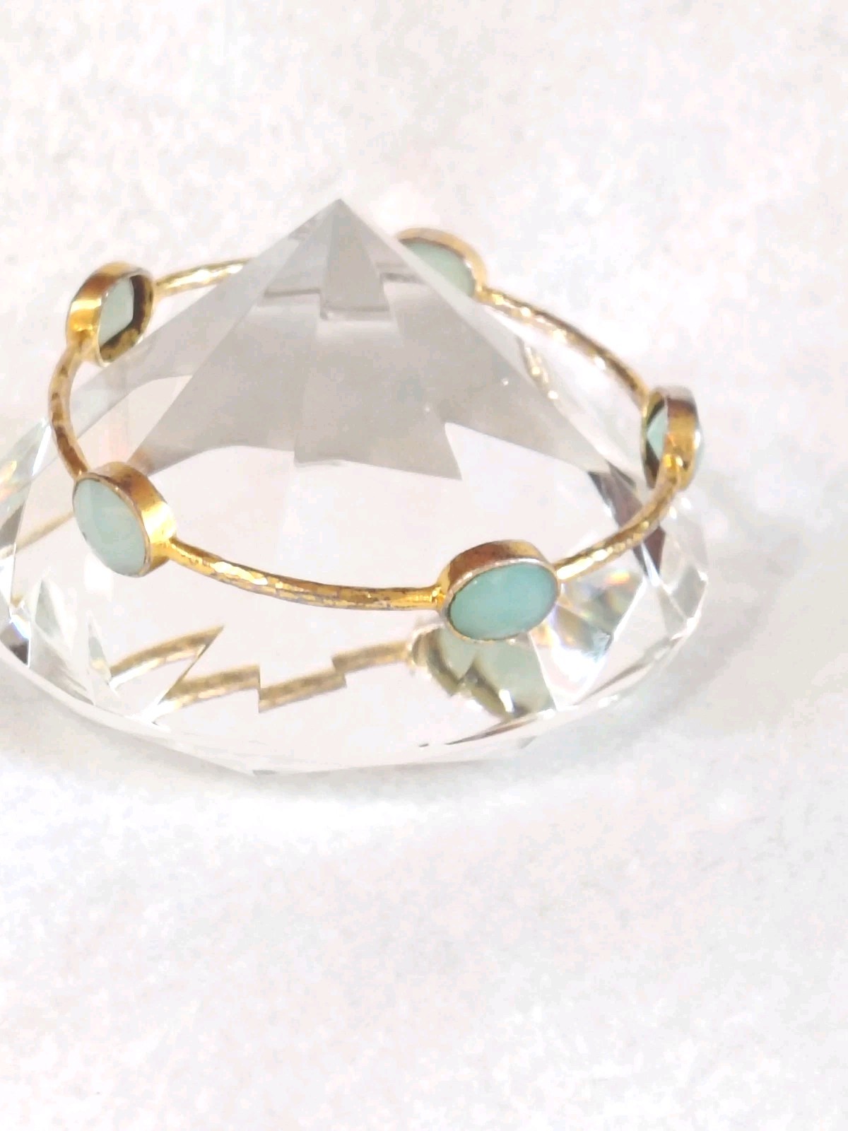 Vintage Gemstone Bracelets Cuff Dangle Style Aqua… - image 7