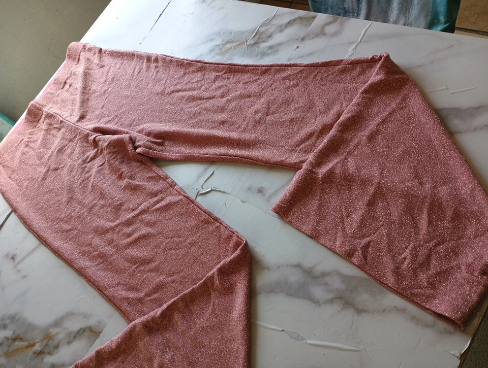 Pantalones acampanados Victoria's Secret rosa Y2K talla pequeña para mujer oro rosa elástico Foto 2 de 4