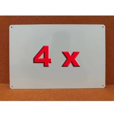 4 x Blanko Blechschild DIY 30 x 20 cm weiß Rohling Bastelschild Metallschild (1)