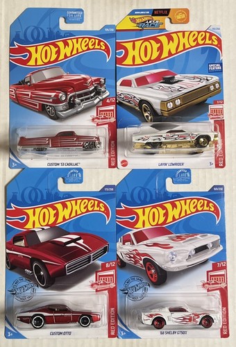 Hot Wheels 14 Car Red Edition Lot Target Exclusive No Dupes Mclaren Bone Shaker - Imagen 3 de 6