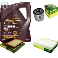 Inspektionspaket 5L Mannol Diesel TDI 5W-30 FüR VW UP 1.0 Skoda Citigo Seat Mii