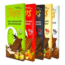 TOPS Chocolate Bars - ZERO ADDED SUGAR - 5 Flavours - Gluten Free - 60g