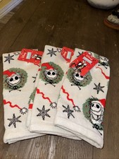 Disney Nightmare Before Christmas Jack Face Hand Towels Set of 3 NWT