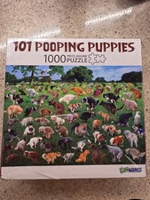 New Sealed 1000 Piece Jigsaw Puzzle 101 Pooping Puppies Dogs Lab Pug Pit Poodle