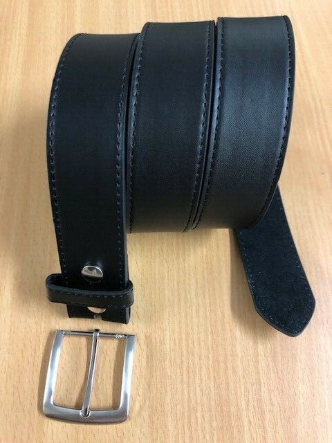 38 mm New solid Leather Belt Black Brown Strap with Buckle replaceable