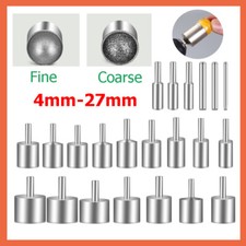 Diamond Burr Grinding Bit 4mm-27mm Fine Coarse Cylinder Concave for Bead Shaping
