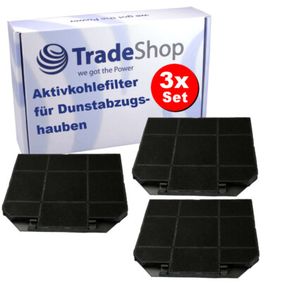 3x Aktivkohlefilter für Faber CLEAR 90, Cassiopea Isola, Cubia Isola