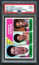 1975 Topps Basketball ABA Assists Leaders #226 PSA 9 MINT Calvin / McGinnis