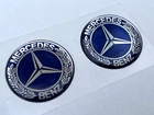 2pcs x MERCEDES BENZ sticker (Ø 30mm) Vintage logo Domed 3D Decals