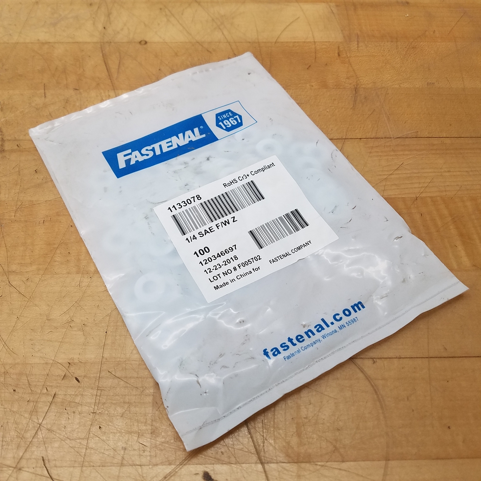 Fastenal 1133078 1/4" SAE Flat Washer NEW eBay
