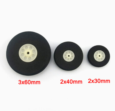 30/40/60mm Sponge Wheel for Model Aircraft Fixed-wing Plane Landing Gear Toy DIY