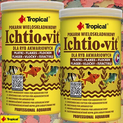 Tropical Ichtio-vit 2x 1L zutatenreiches Flockenfutter Aquarium Sparpack