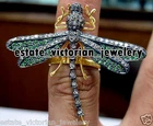 1.10ctw Rose Cut Diamond Gemstone Silver Vintage Stunning Dragonfly Ring Jewelry