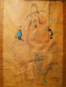 CHINESE CHARACTERS. DRAWING. INK AND COLOR ON PAPER. JAPAN (?) PRINCIPLE XXTH