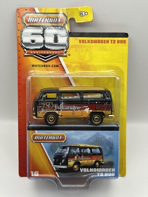 Matchbox  70 VW Volkswagen T2 Bus Camper in Schwarz 60th anniversary 1/64 OVP