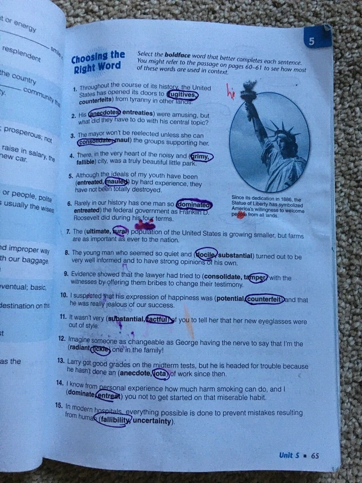 SADLIER VOCABULARY WORKSHOP ENRICHED EDITION LEVEL B - GRADE 7/8 - Image 2 of 4