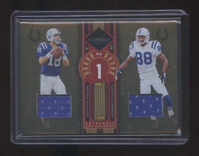 2005 LEAF LIMITED Peyton Manning-MARVIN HARRISON DUAL GAME WORN JERSEY #ED 43/75