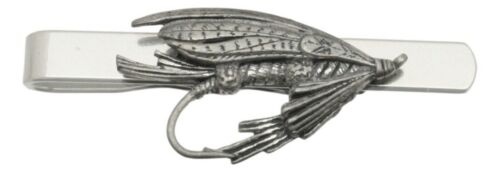 Fishing Fly Tie Clip Slide Bar Nickle Plated Wedding Gift TC 130 - Picture 1 of 5