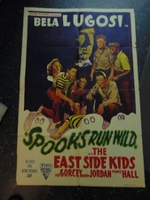 Bela Lugosi The East Side Kids Spooks Run Wild Reissue 27x41