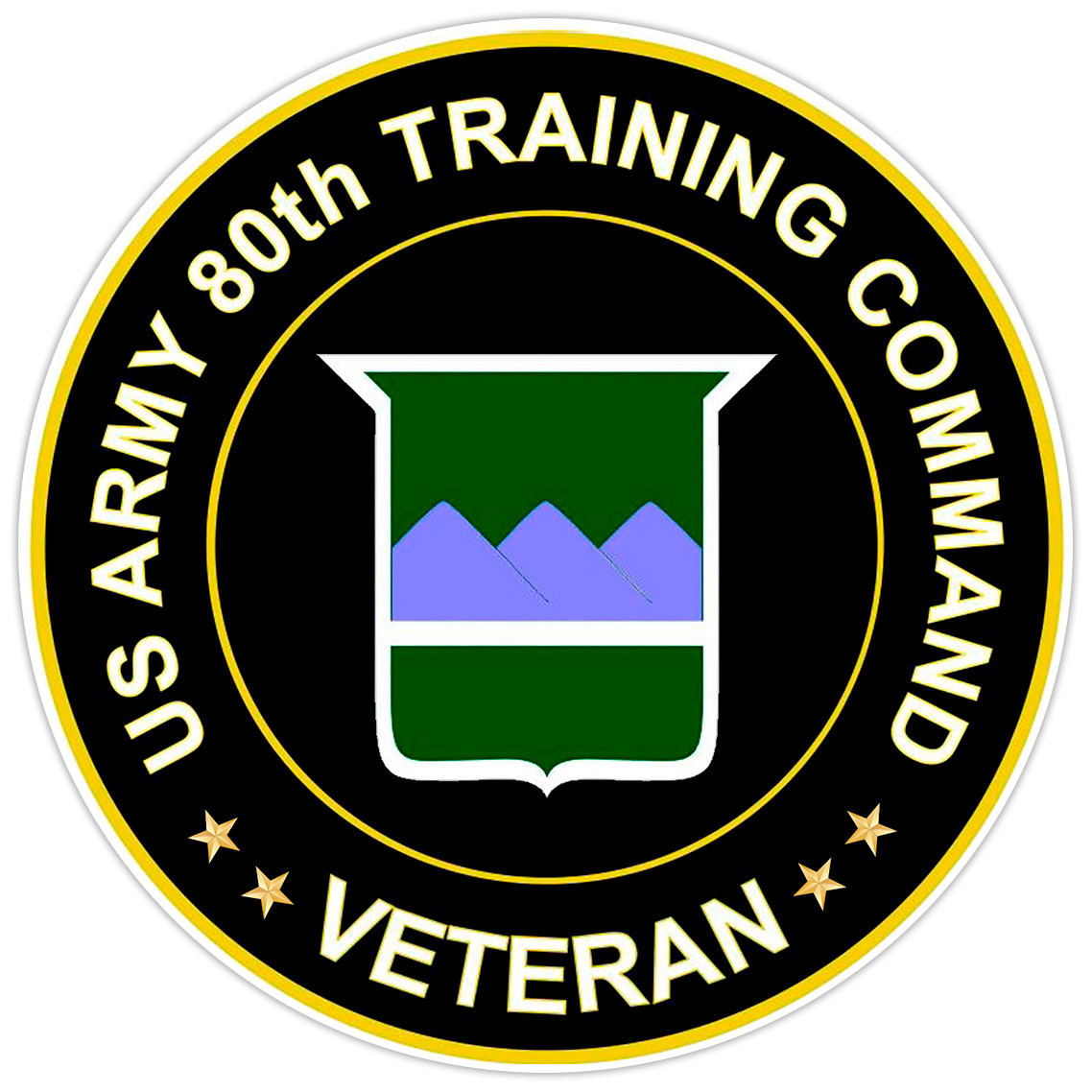 US Army 80th Training Command Veteran Bumper Sticker Military Vinyl Decal 5"