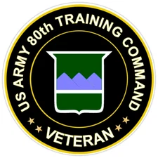 US Army 80th Training Command Veteran Bumper Sticker Military Vinyl Decal 5"