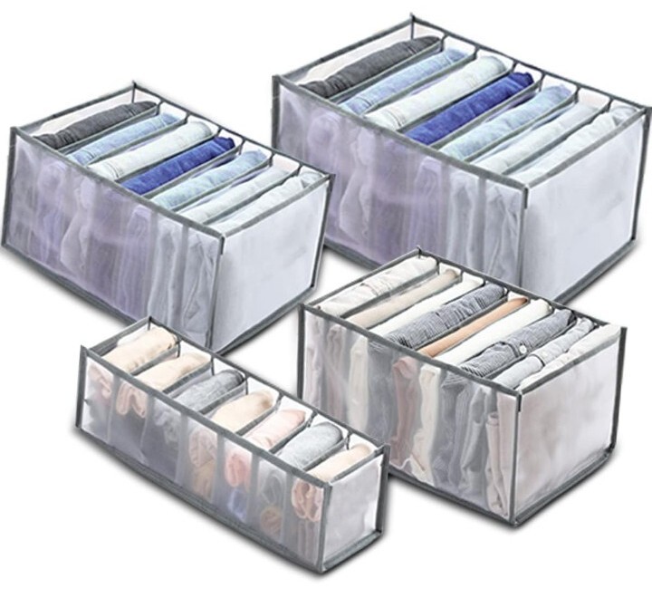 Optimize Your Space with 4-Piece Drawer and Closet Organizer for Clothes and Underwear Storage-image