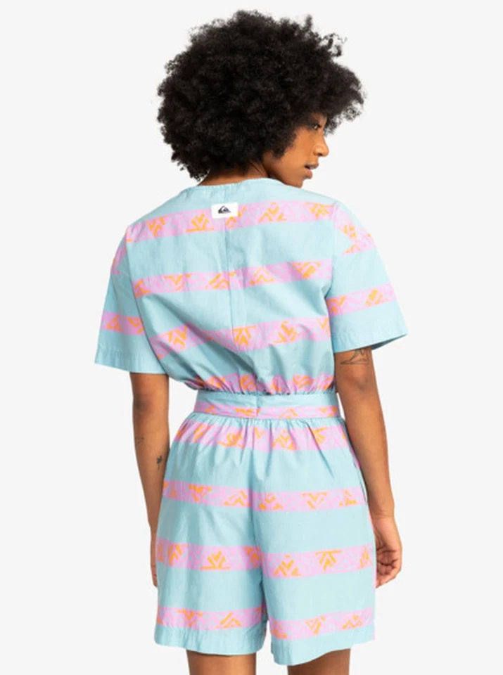 Quiksilver Jumpsuit kurzärmlig Romper Marine Blue Heritage Stripe 64 - Bild 3 von 4