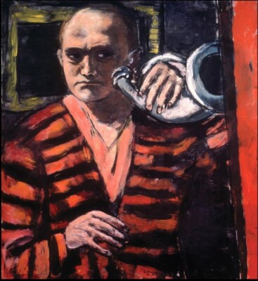 Self Portrait with Trumpet : Max Beckmann : 1938 German Expressionist Modernist