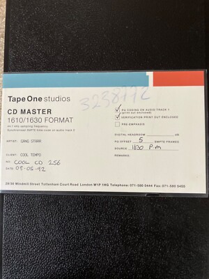 Gang Starr 2 Deep Cool Tempo Records  Master Tape