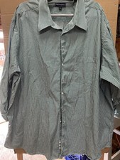Paul Fredrick Men s Green Non-Iron Two-Ply Cotton Pinpoint Dress Shirt Sz 20-35