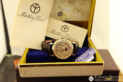 Vintage Serviced 50s Mathey Tissot Chronograph Valjoux 88 Day Date  MoonPhase 14K