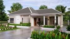 49x30 Feet House Design Plan 15x9 Meter 3 Beds 3 Baths Hip Roof A4 Hard Copy 