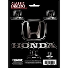 Honda Car Vehicle Set Of 4 Stickers Decal Set Chrome Black Auto Vinyle Accord