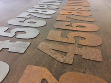 12 Inch Metal Letters Numbers - Rusty or Natural Finish - Mounting Holes Avail